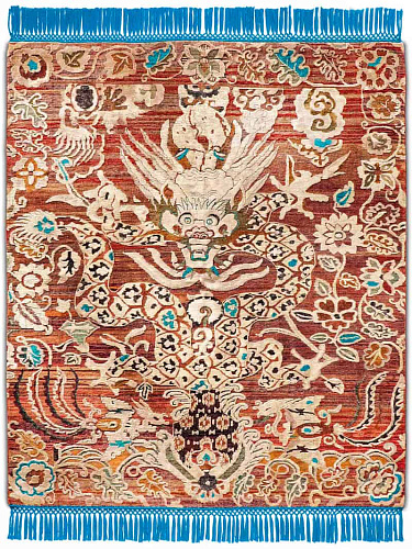 Премиальный ковер ручной работы Dragon Blue / Red