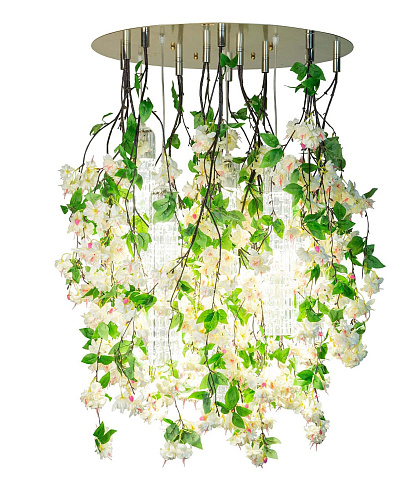 Большая белая каскадная люстра White Cascade