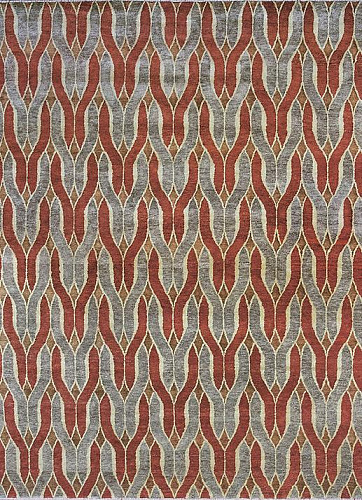 Ковер шерстяной красный Ikat