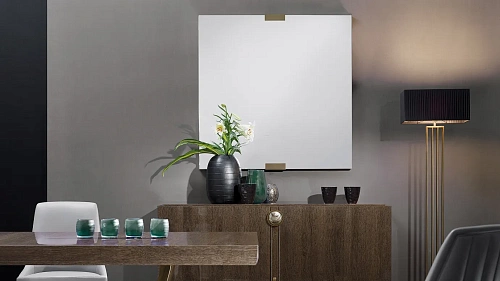 Дзеркало Elegance зі шкіряною обробкою та бронзовою окантовкою