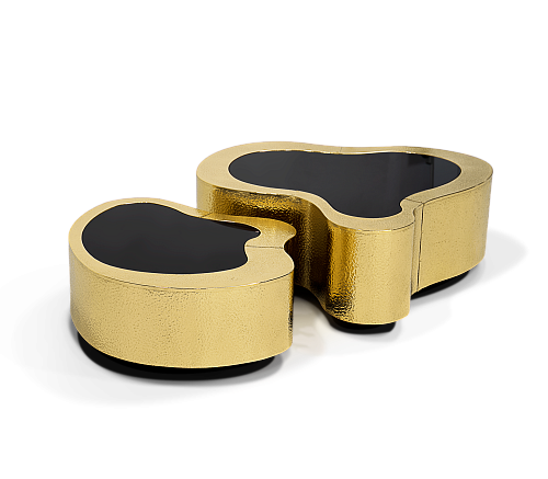 Журнальный столик Crest Hammered Brass Set