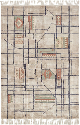 Ковер ручной работы Linen Grid Warm
