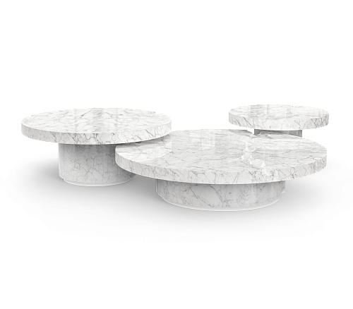 Журнальный столик Dominion Carrara Marble 3-Piece Set