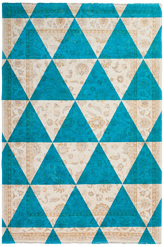 Круглый ковер итальянский ручной работы Double Layer Blue