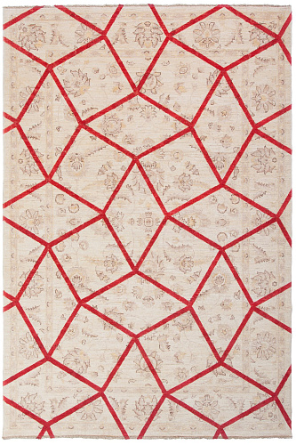 Круглый ковер итальянский ручной работы Double Layer Red